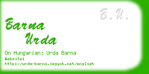 barna urda business card